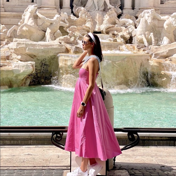 Zara Dresses | Zara Poplin Dress Pink 